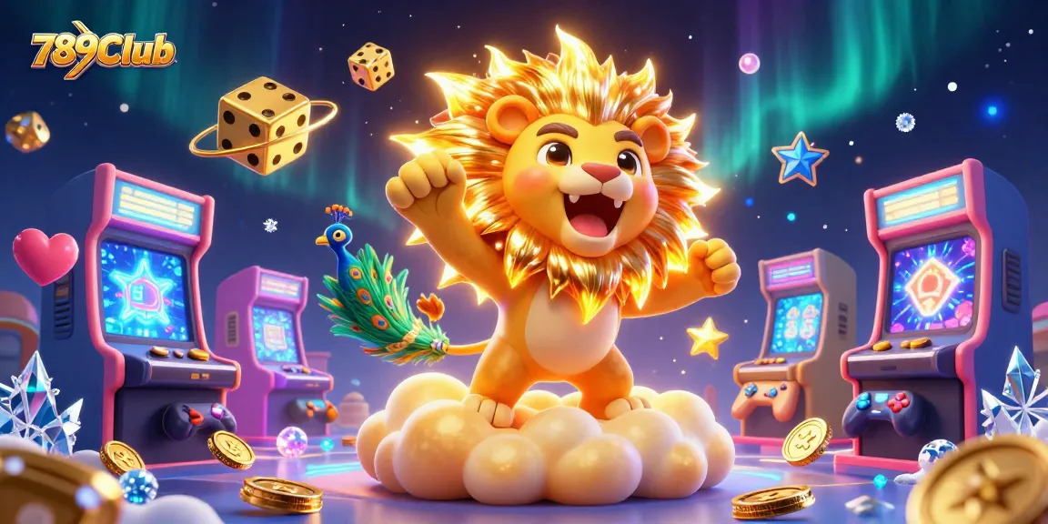 Play with thrilling games at 789Club while surrounded by vibrant and colorful casino elements.