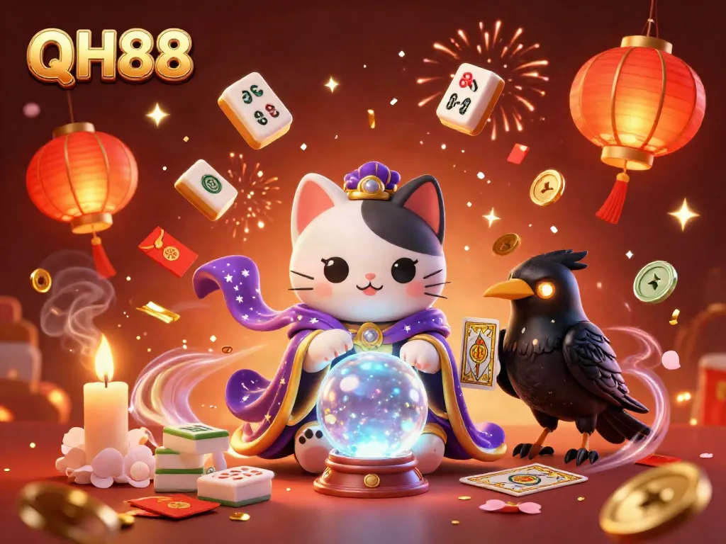 Experience the magic of QH88 with vibrant gaming elements in this captivating 3D illustration.
