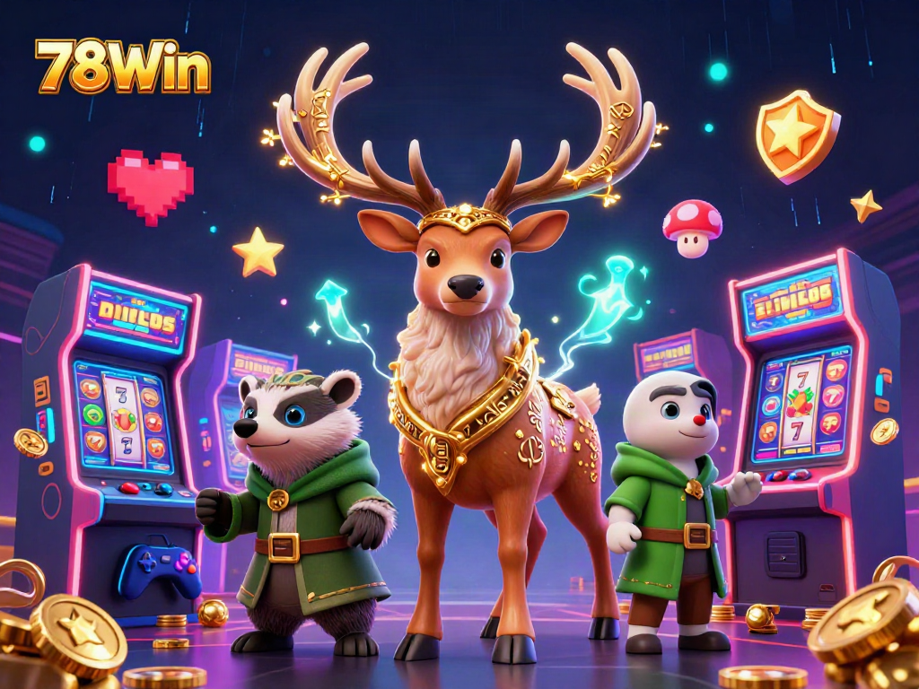 Engage in thrilling gameplay at 78Win with vibrant 3D casino elements and dazzling characters.
