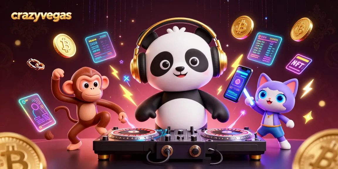 Experience thrilling gameplay at crazyvegas with a DJ panda, monkey, and kitten celebrating on the casino dance floor.