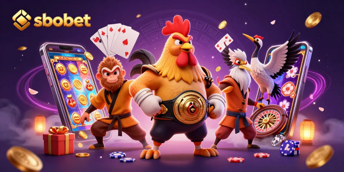 Sbobet captivates with vibrant casino characters and game elements showcasing thrilling betting excitement